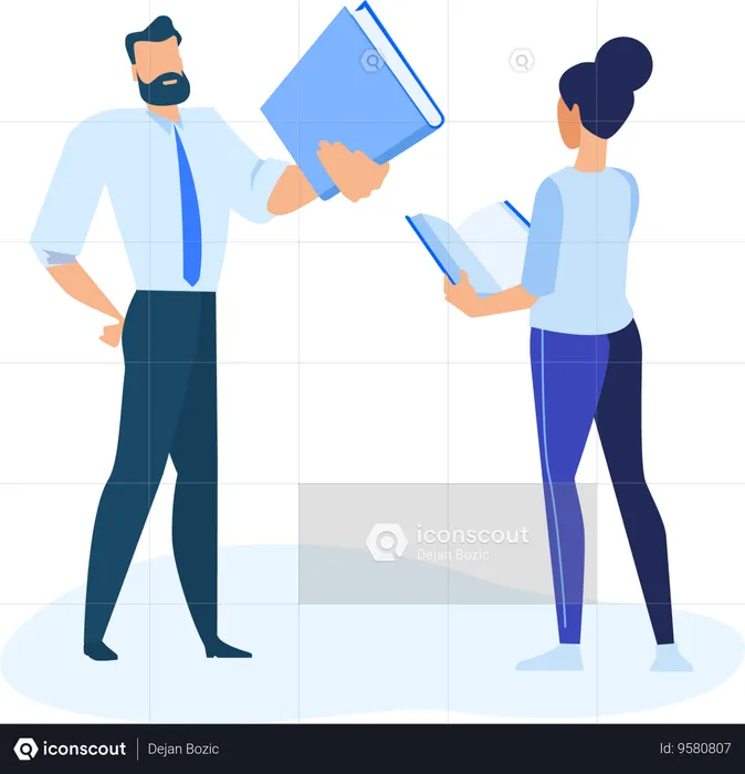 Businessman holding business report  Illustration