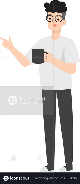 Businessman Holding Coffee  Illustration