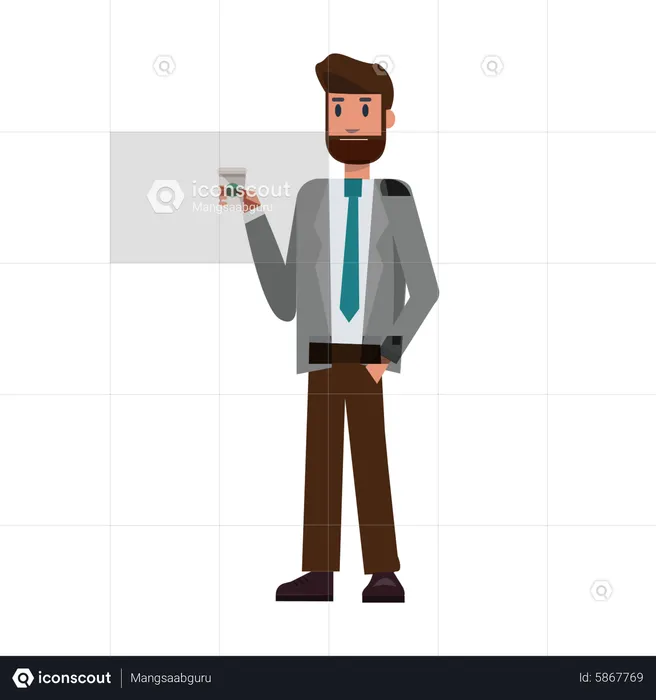 Businessman holding coffee  Illustration