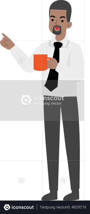 Businessman Holding Coffee  Illustration