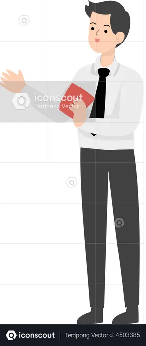 Businessman holding diary  Illustration