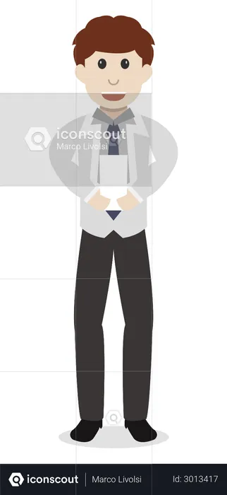 Businessman holding document  Illustration