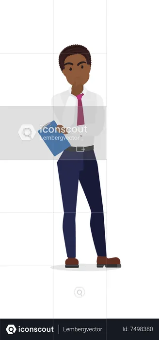 Businessman Holding File  Illustration