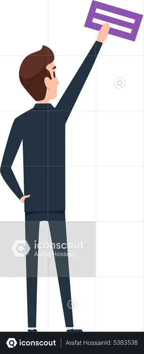 Businessman holding file  Illustration