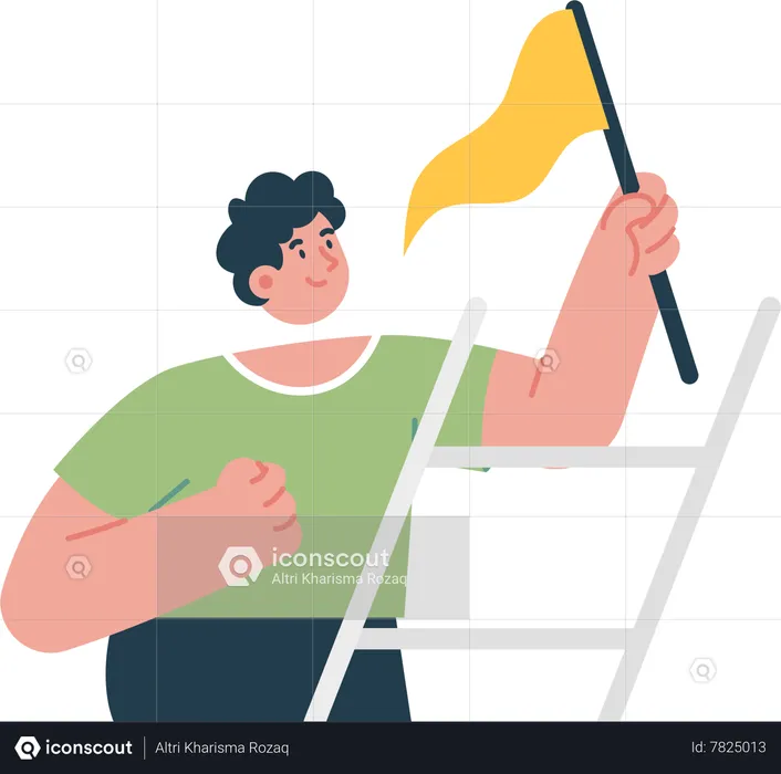Businessman holding flag  Illustration