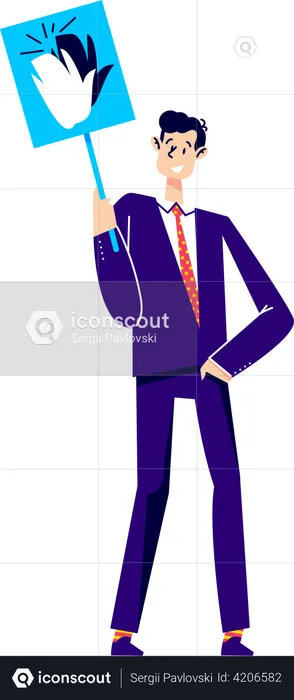 Businessman holding high five sign  Illustration