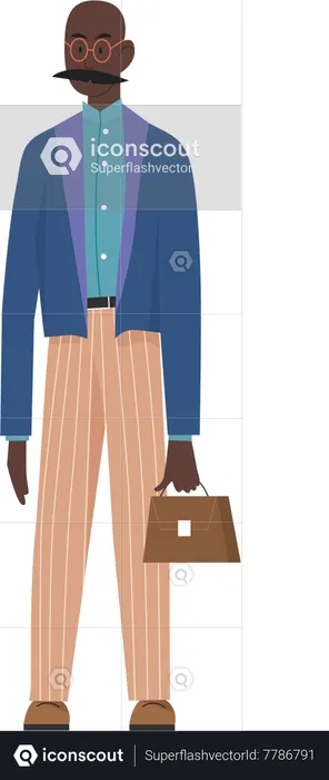 Businessman holding office bag  Illustration