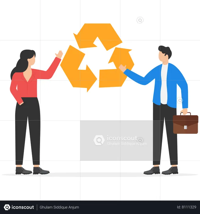Businessman holding recycle  Illustration