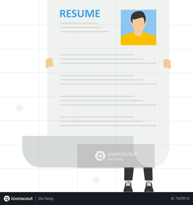 Businessman Holding Resume  Illustration