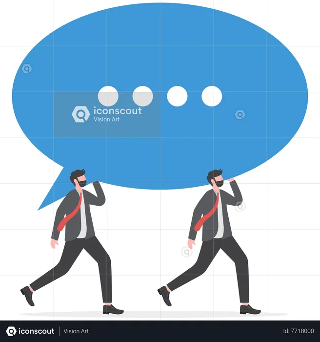 Businessman holding social feedback  Illustration