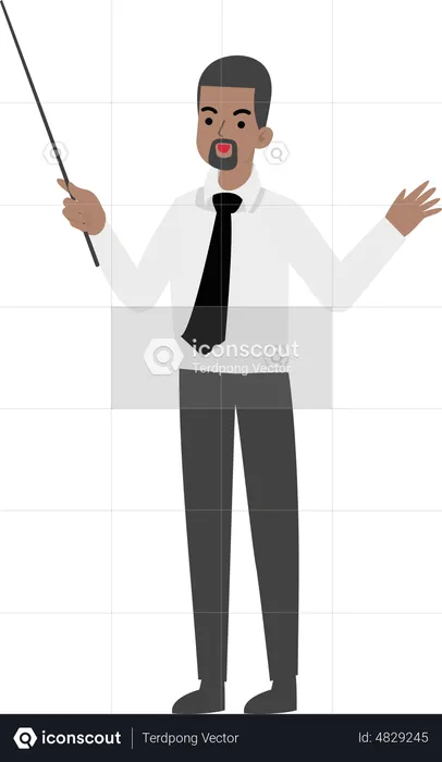 Businessman Holding Stick  Illustration
