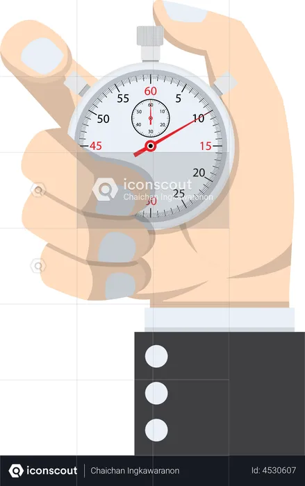 Businessman holding stopwatch  Illustration