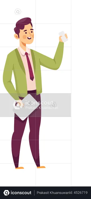Businessman holding tablet  Illustration