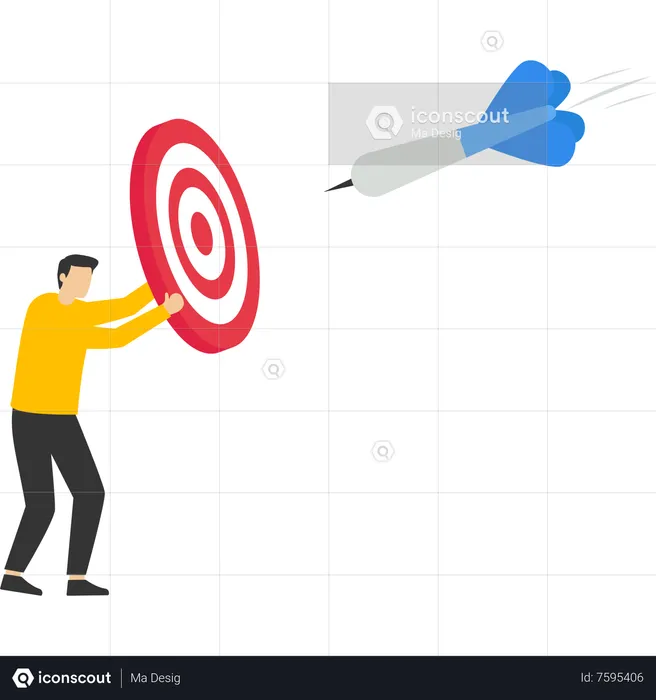 Businessman holding target board  Illustration