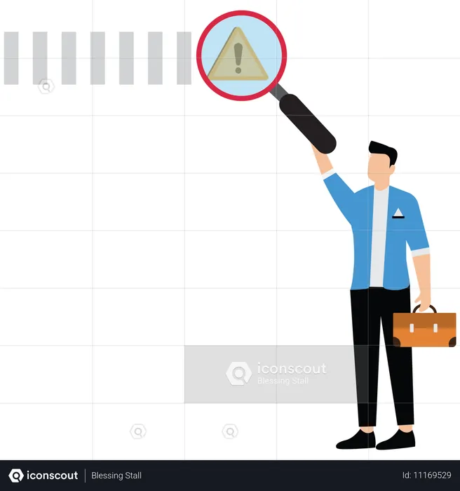 Businessman identifying business risk  Illustration