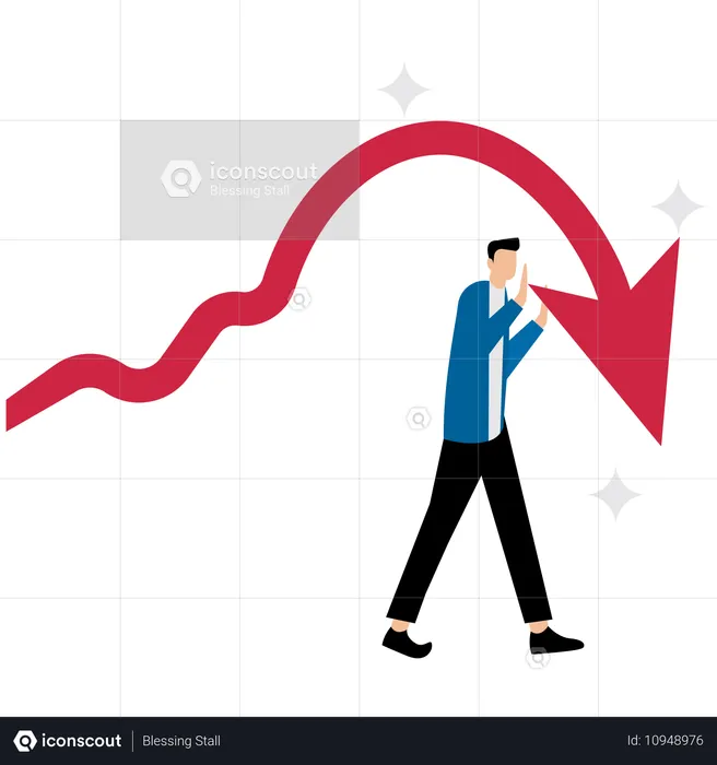 Businessman improving business loss  Illustration