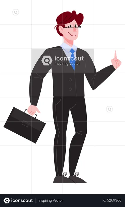 Businessman in black suit  Illustration