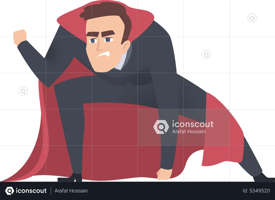 Businessman in cape  Illustration