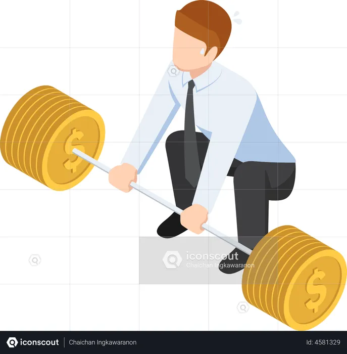 Businessman in debt  Illustration