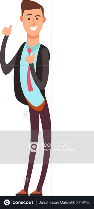 Businessman in good mood  Illustration