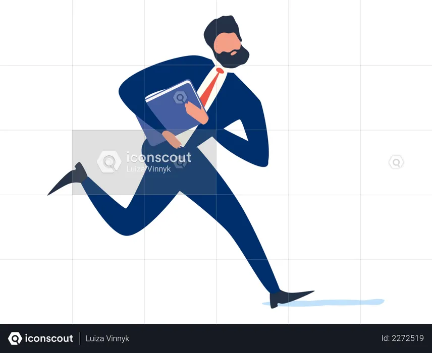 Businessman in hurry  Illustration
