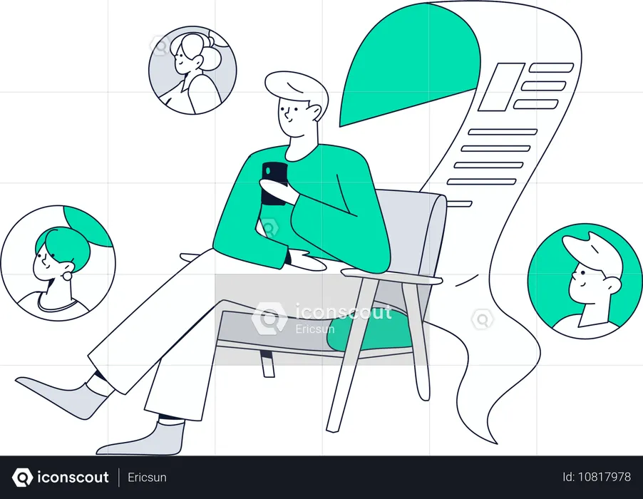 Businessman in search of employee  Illustration