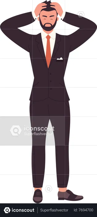 Businessman in tension  Illustration