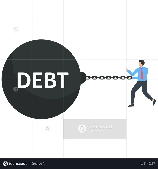 Businessman in the Debt  Illustration