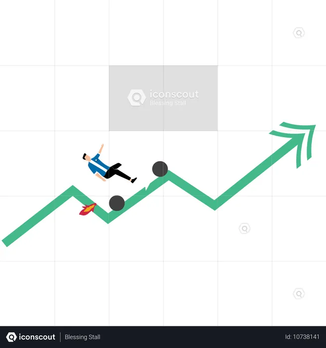 Businessman Incurs Loss Profit From Share Market  Illustration