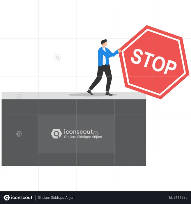 Businessman indicating stop sign  Illustration