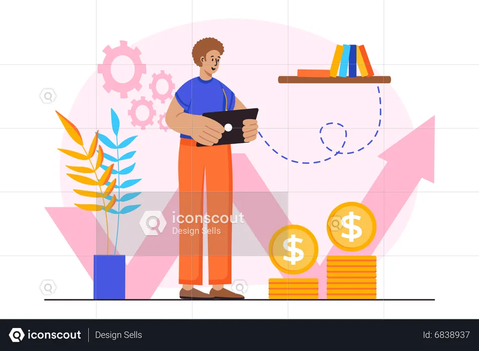 Businessman investing money  Illustration
