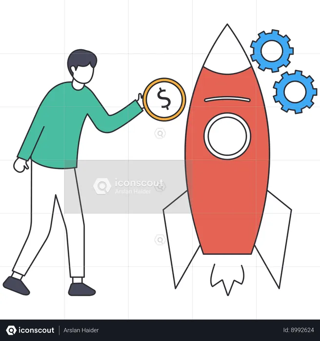 Businessman investing startup capital  Illustration