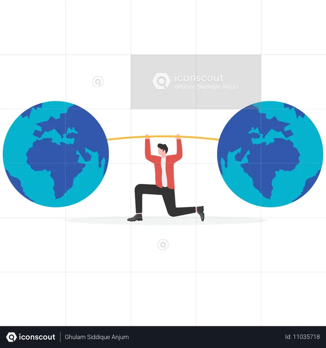 Businessman involved in global business  Illustration