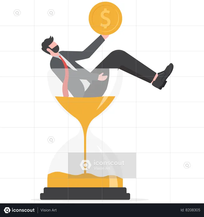 Businessman is achieving financial growth  Illustration