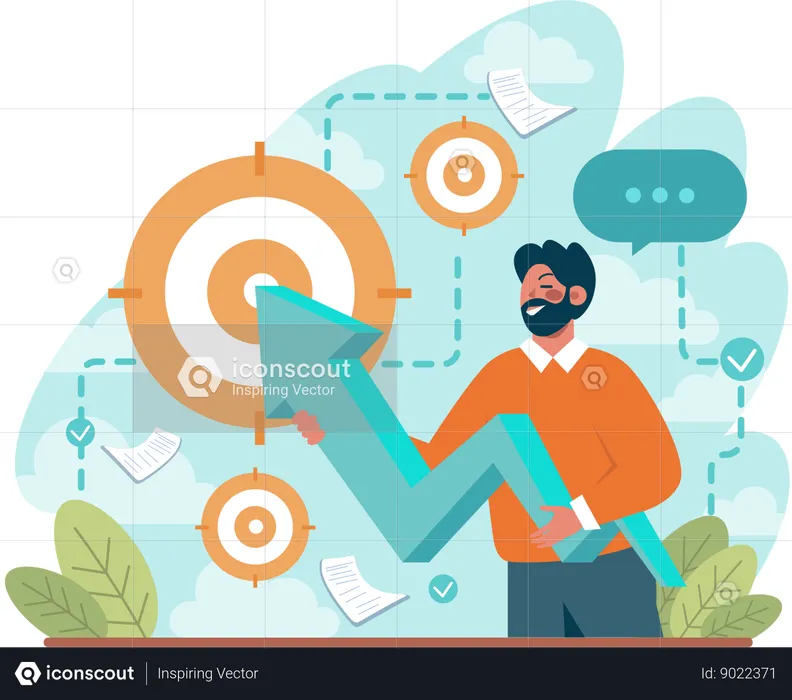 Businessman is achieving target  Illustration