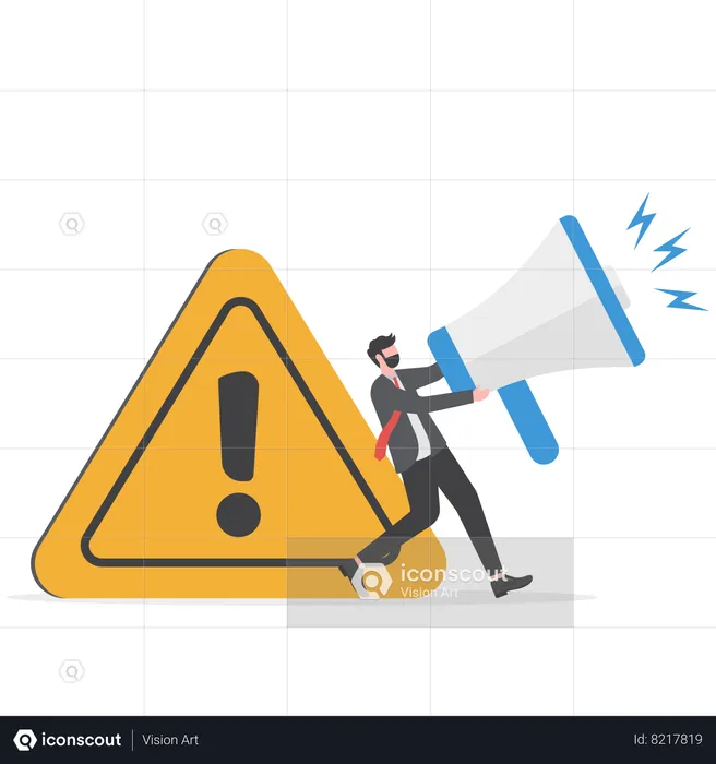 Businessman is alerting his employees  Illustration