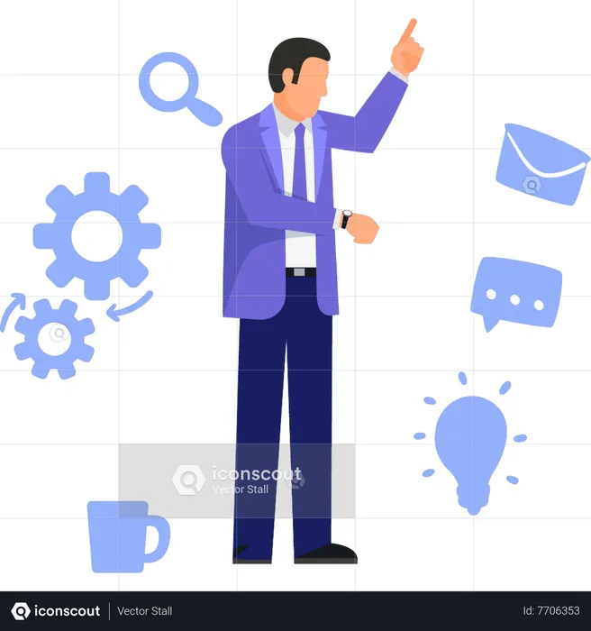 Businessman is asking for a minute  Illustration