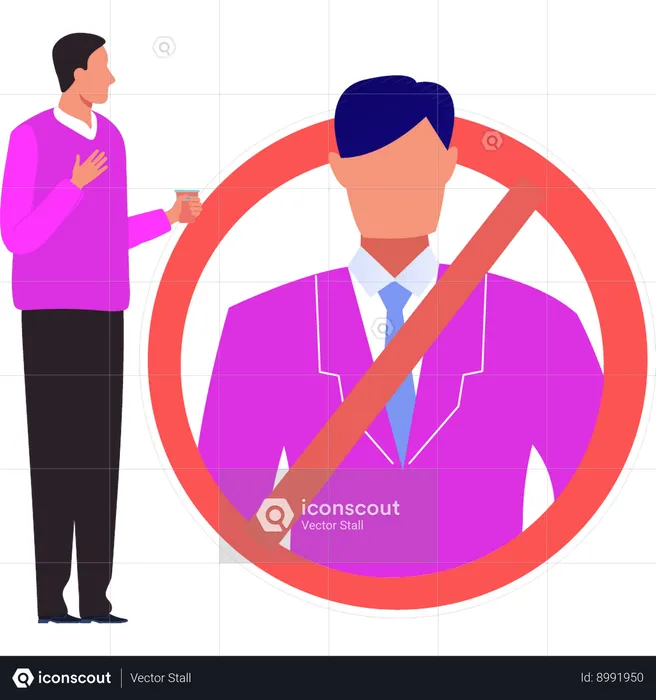 Businessman is blocking user  Illustration