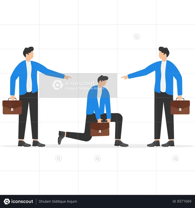 Businessman is bullying his team member  Illustration