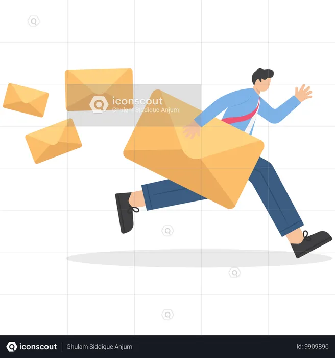 Businessman is carrying a letter  Illustration