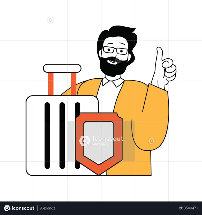 Businessman is carrying office bag  Illustration