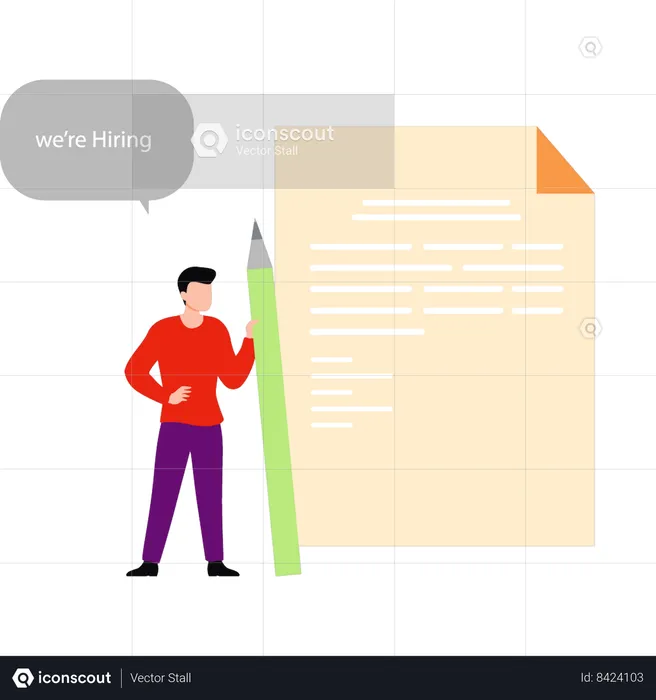 Businessman is checking candidate resume  Illustration