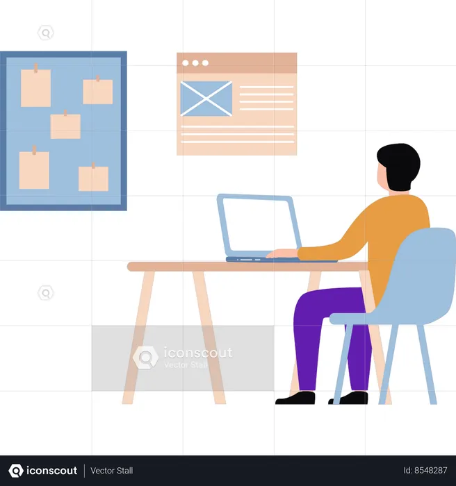 Businessman is designing website  Illustration