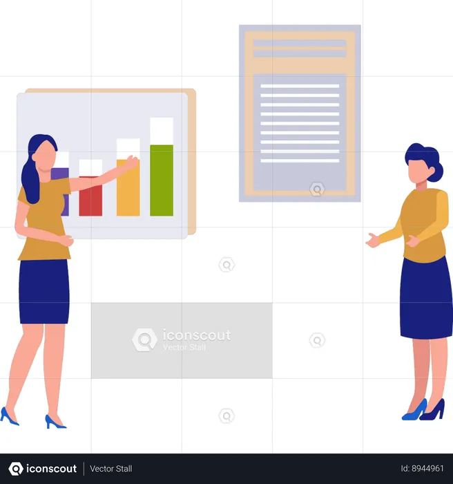 Businessman is discussing business data  Illustration