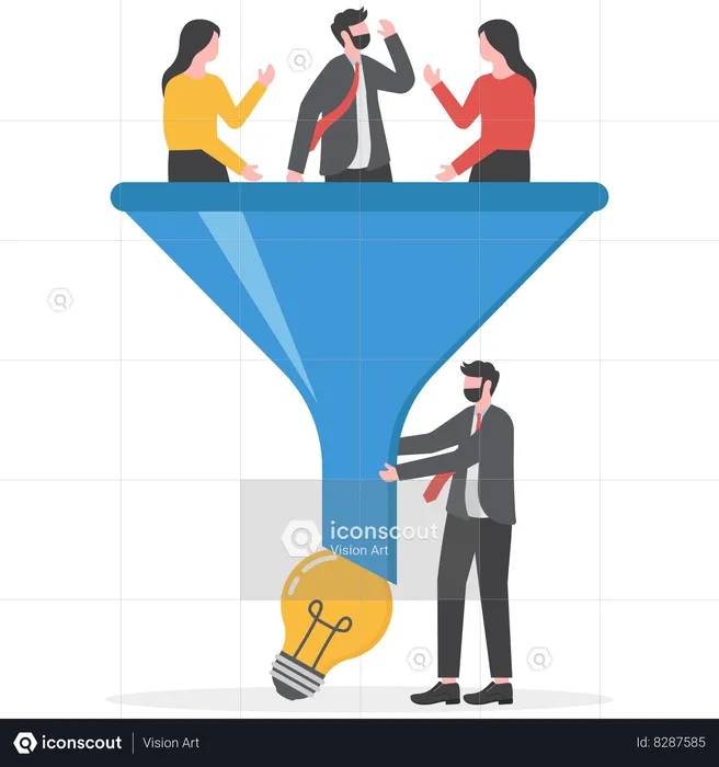 Businessman is discussing with his team  Illustration
