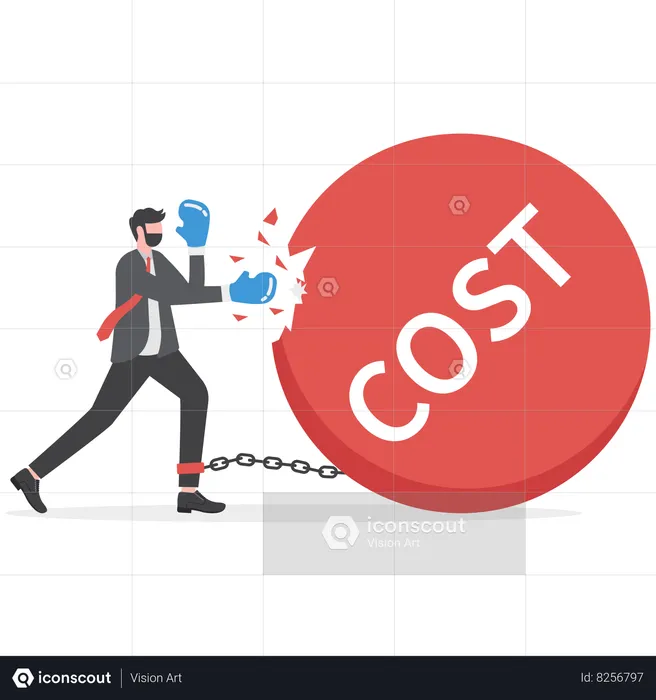 Businessman is doing cost cutting  Illustration