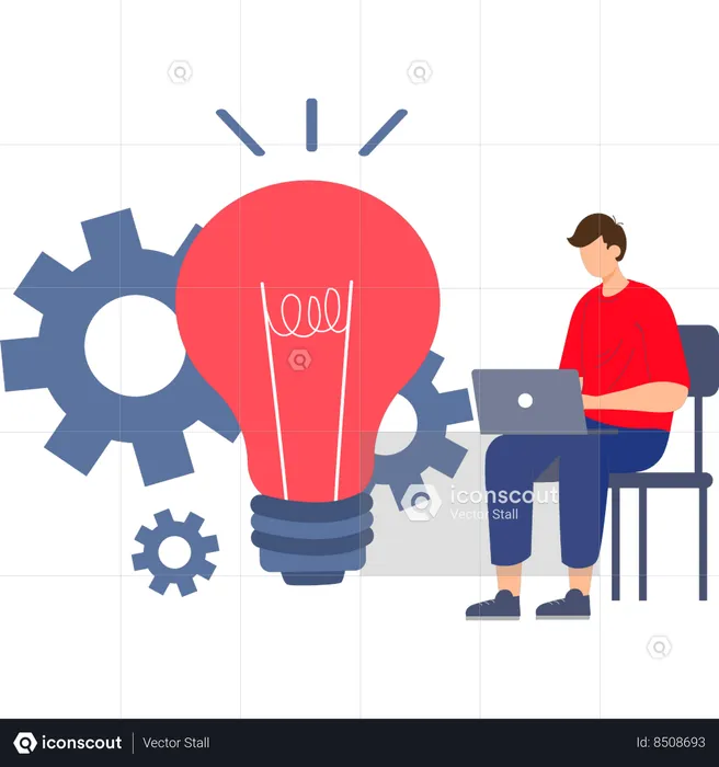 Businessman is doing idea monitoring  Illustration