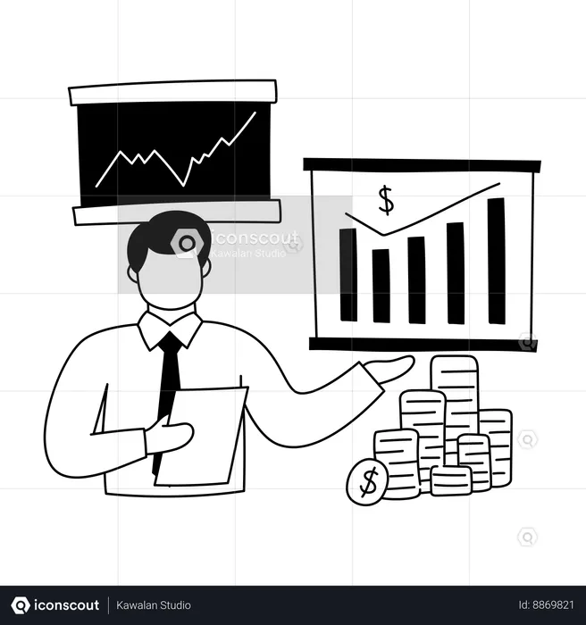 Businessman is doing investment planning  Illustration