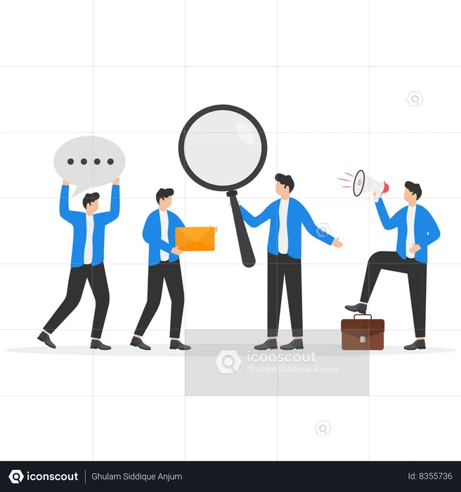 Businessman is doing online marketing  Illustration
