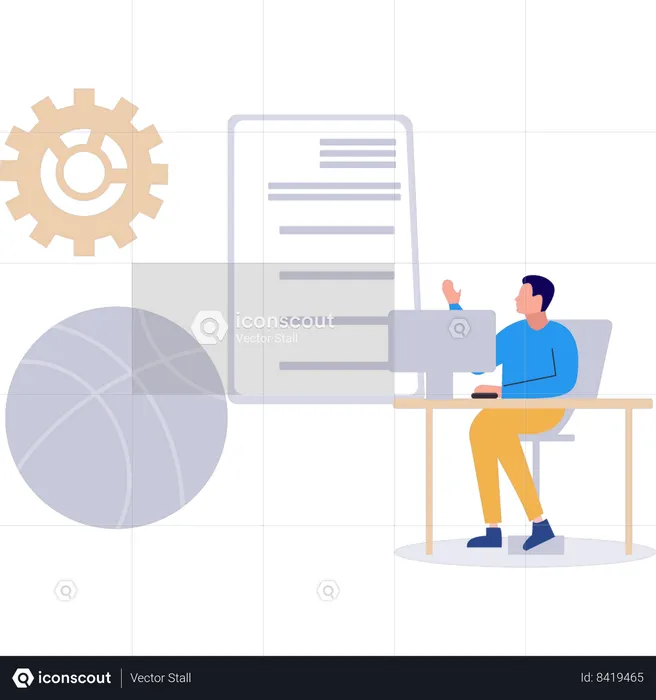 Businessman is doing web optimization  Illustration